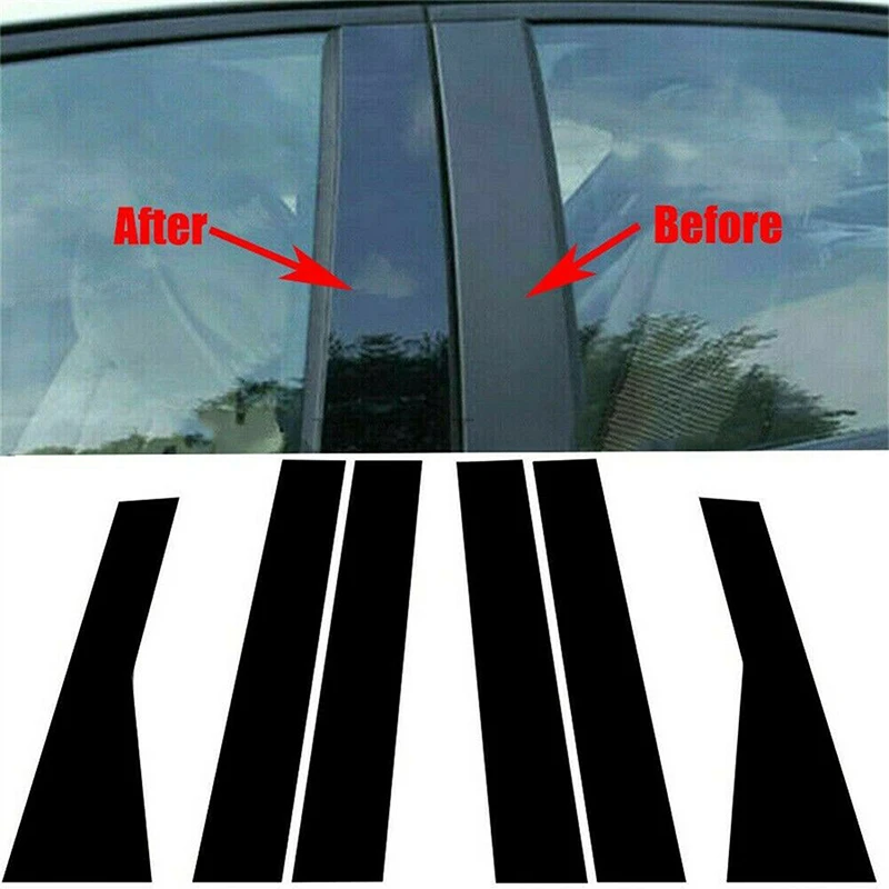 Car Pillar Posts Door Window Trim Cover Decorative Stickers Accessories for Jeep Grand Cherokee 2011-2018 2019 2020 2021