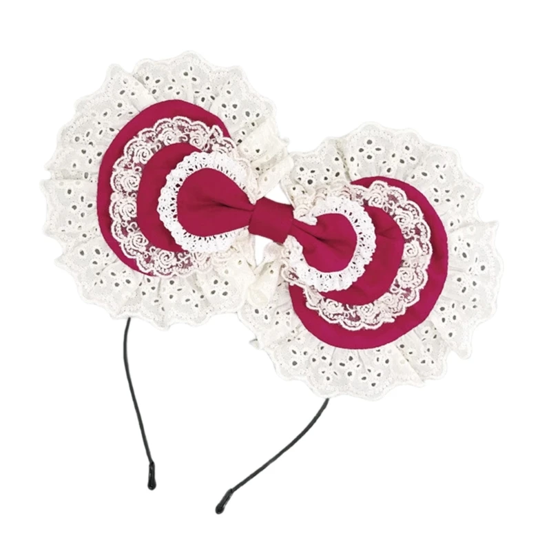  Fashion Bows Hair Band Lace Headbands Sweet Ruffled Headwear Perfect For Photos Parties And Daily Fashion Accessories