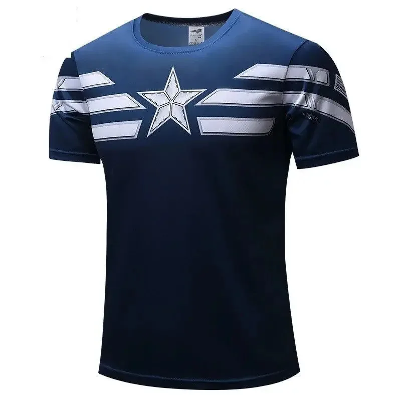 DY20Dis Superhéroe hombres corriendo camisetas de compresión de secado rápido camisetas deportivas Fitness gimnasio camisas hombres ropa deportiva 25