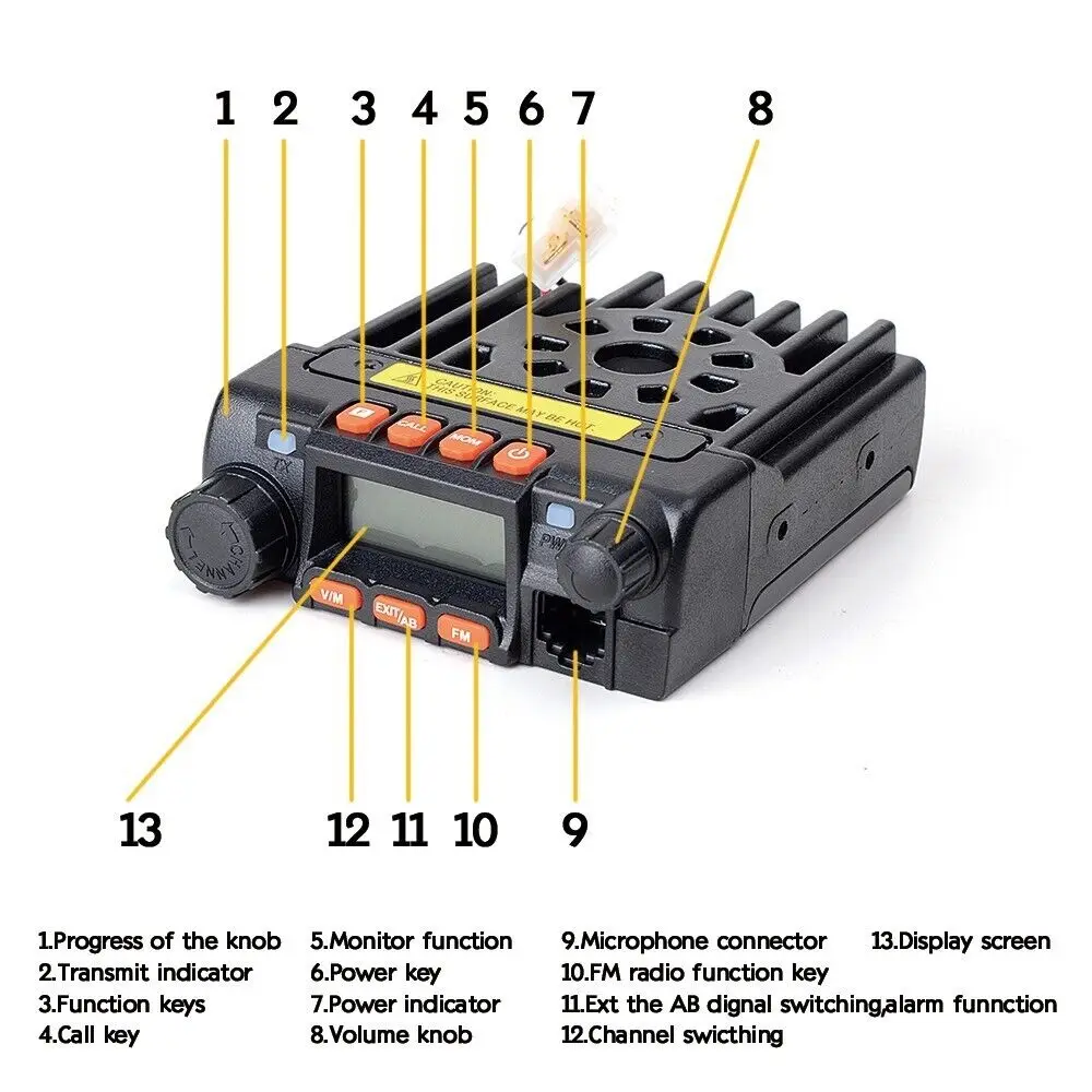 Imagem -04 - Mini Transceptor de Bandas 25w Rádio Móvel Vhf Uhf Versão Padrão Qyt-kt8900