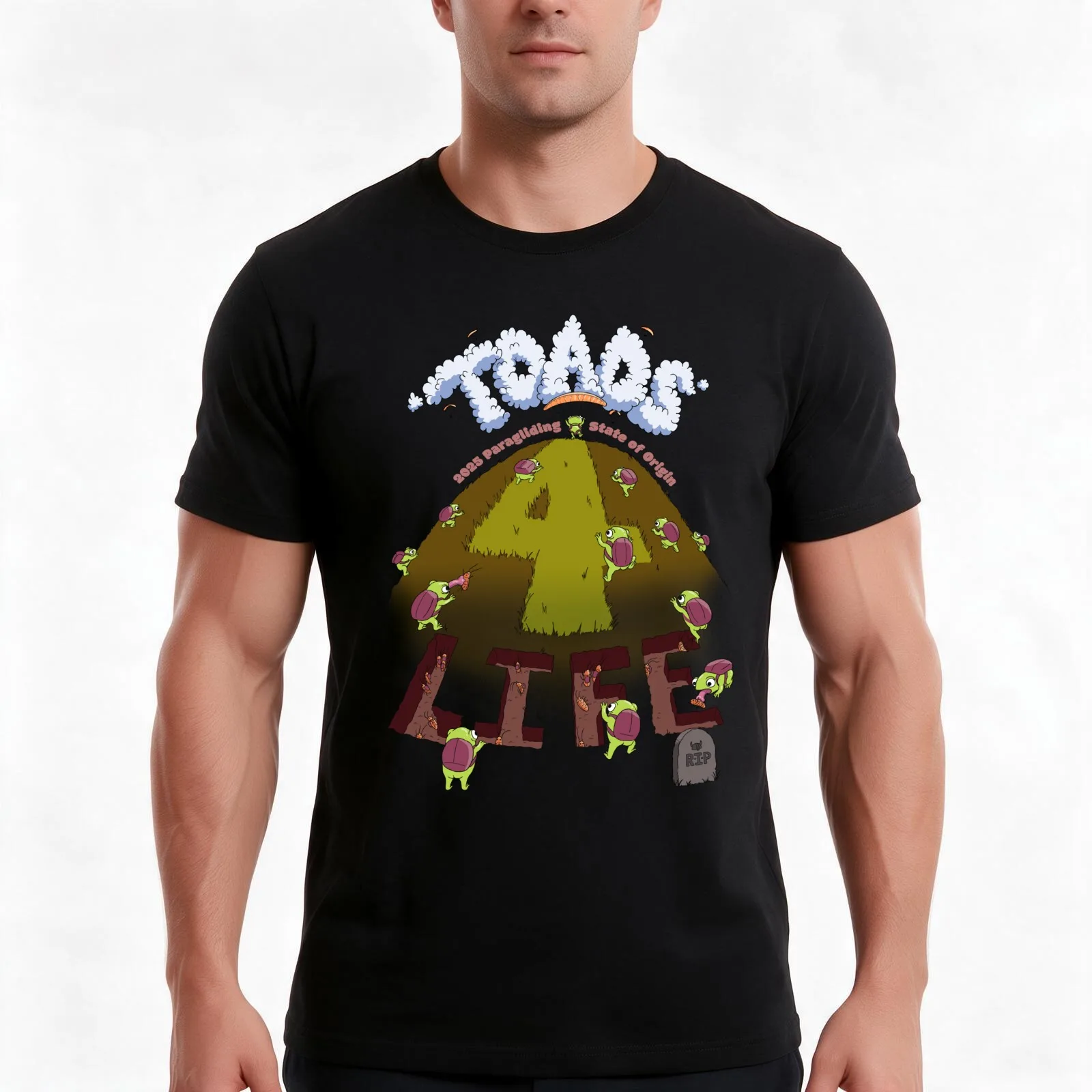 2025 Queensland Cane Toads - Paragliding State of Origin T-Shirt, Summer Casual Cotton Tee, Oversized Streetwear Tops