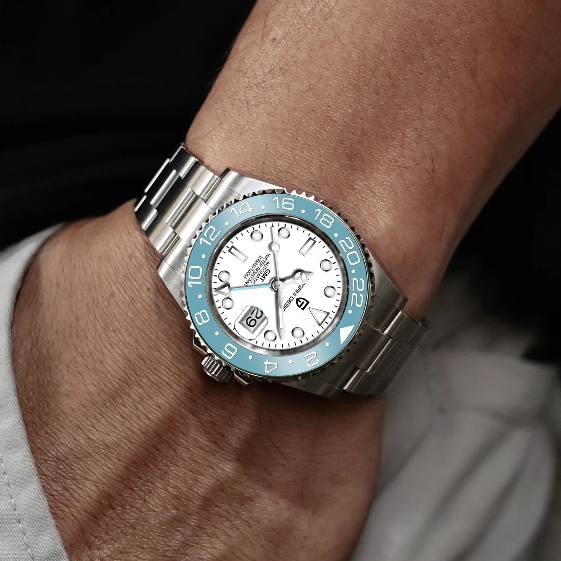 New 2024 PAGANI DESIGN Luxury Men Mechanical Watch 40MM Ceramic Bezel Automatic Watch 10bar Waterproof Sapphire Glass GMT Watch