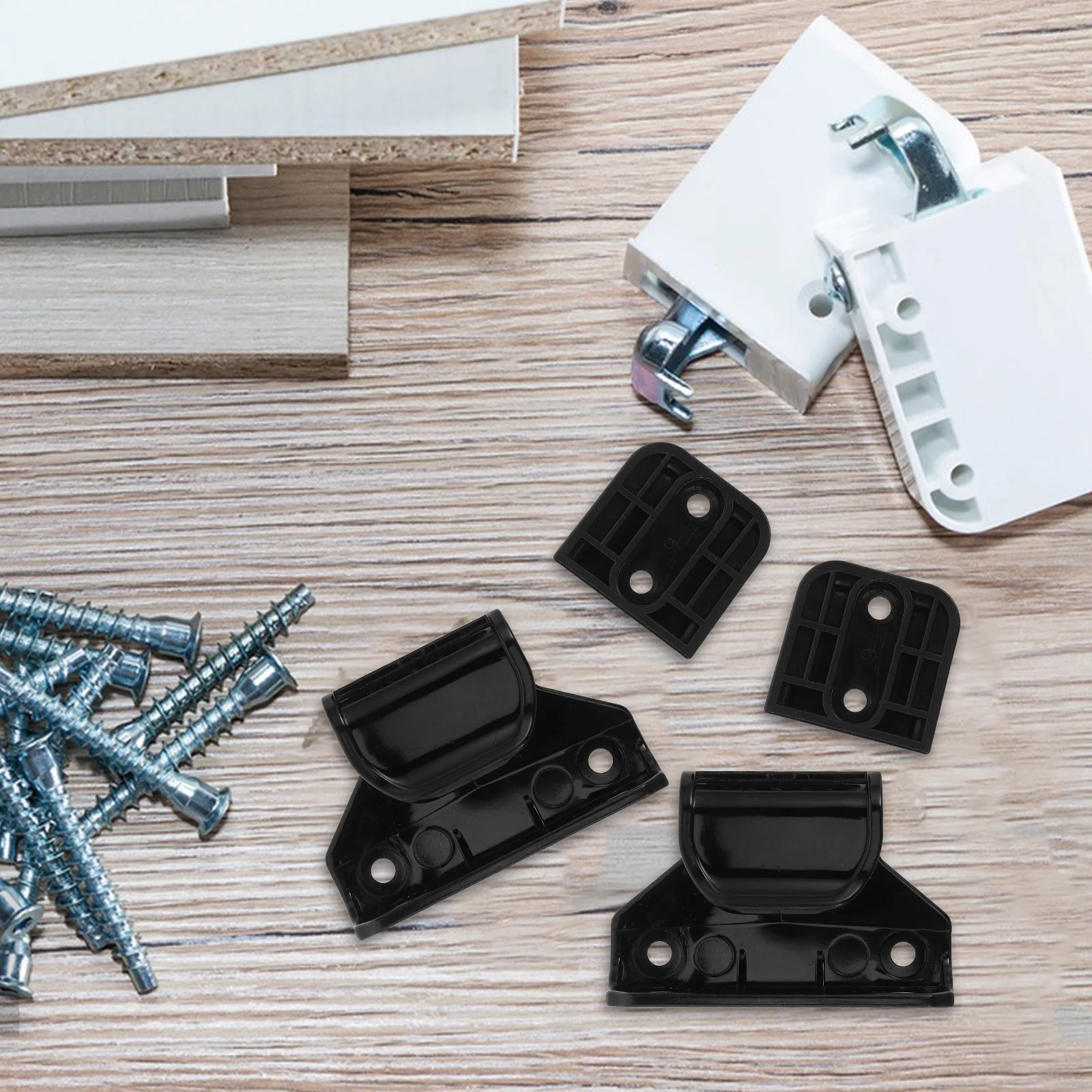 مجموعة قطع غيار بوابة الطفل القابلة للسحب، مزالج أمان داخلية، دعامات، براغي، سلالم، ومداخل، وأجهزة سوداء #2