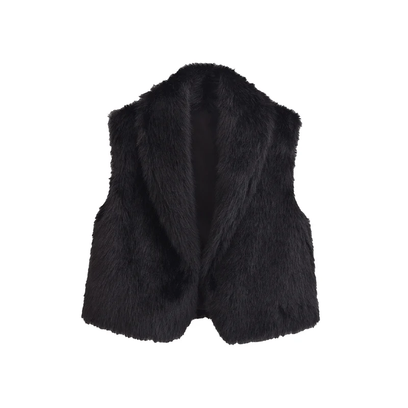 UETEEY Women's Winter Faux Fur Vest Is Comfortable, Fluffy, Soft and Thick Sleeveless Cardigan and Cold-resistant Ladies' Vest