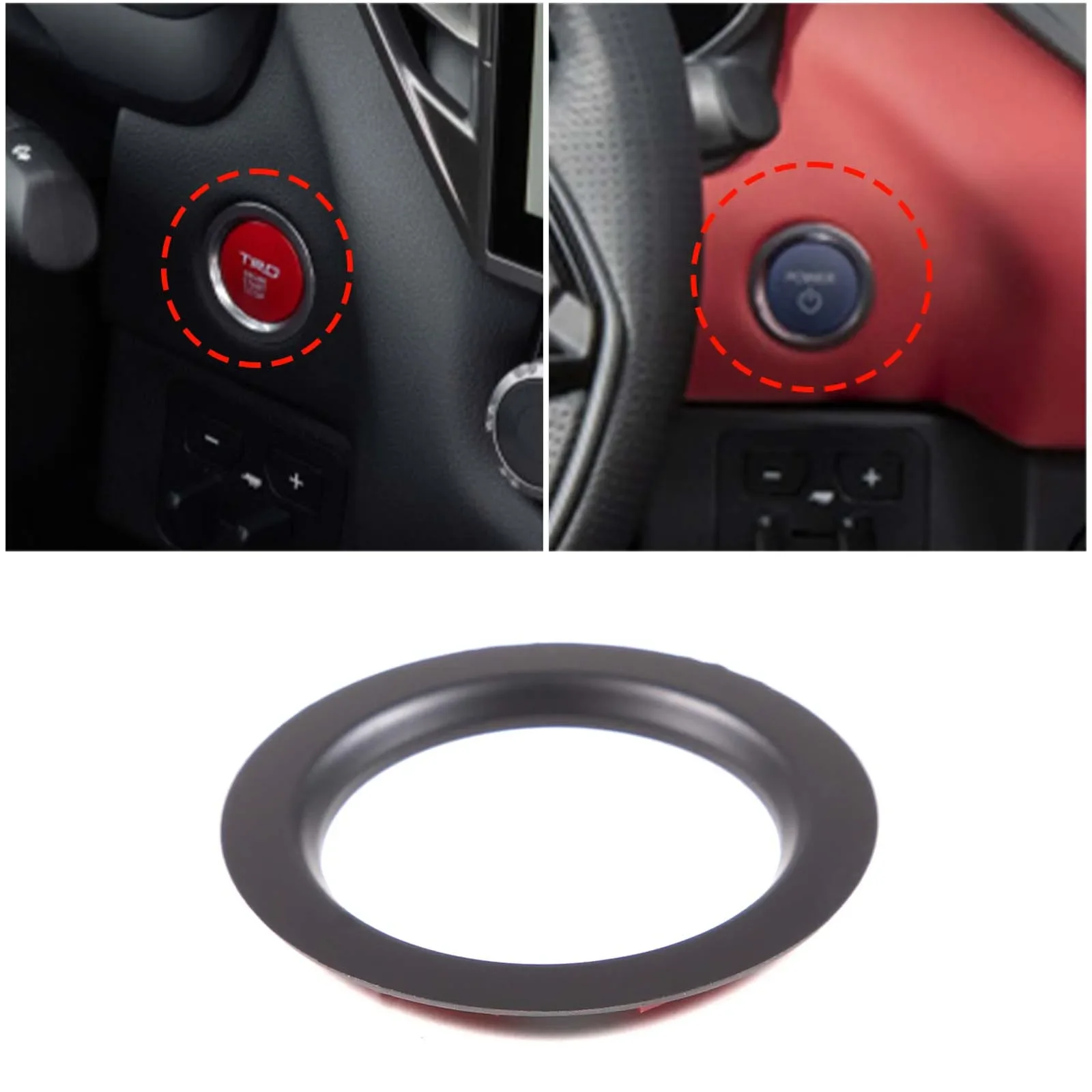 For Toyota Tundra 2022+ ABS Matte Black Car One-button Start Decorative Ring Ignition Switch Ring Decorative Sticker Accessories