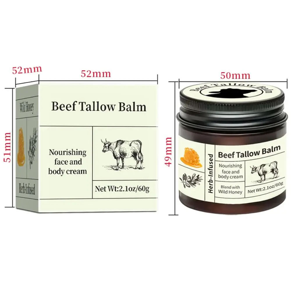 Nowy Naturalny Organiczny Balsam z Tłuszczu Wołowego Nawilżający Głęboko Odżywczy Krem do Twarzy Łagodna Pielęgnacja Całego Ciała Krem Nawilżający z Tłuszczem