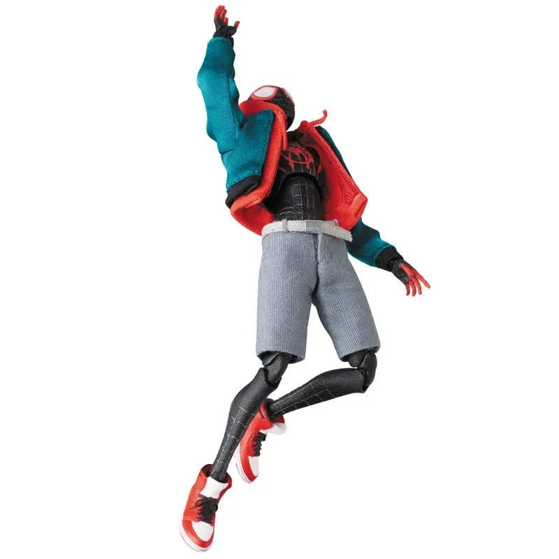 Figurine d'action Spider Man, statue modèle mobile, poupées cadeaux, SpidSuffolk dans le Spider-verse Miles Morales, Ko Mafex 107, 1/12