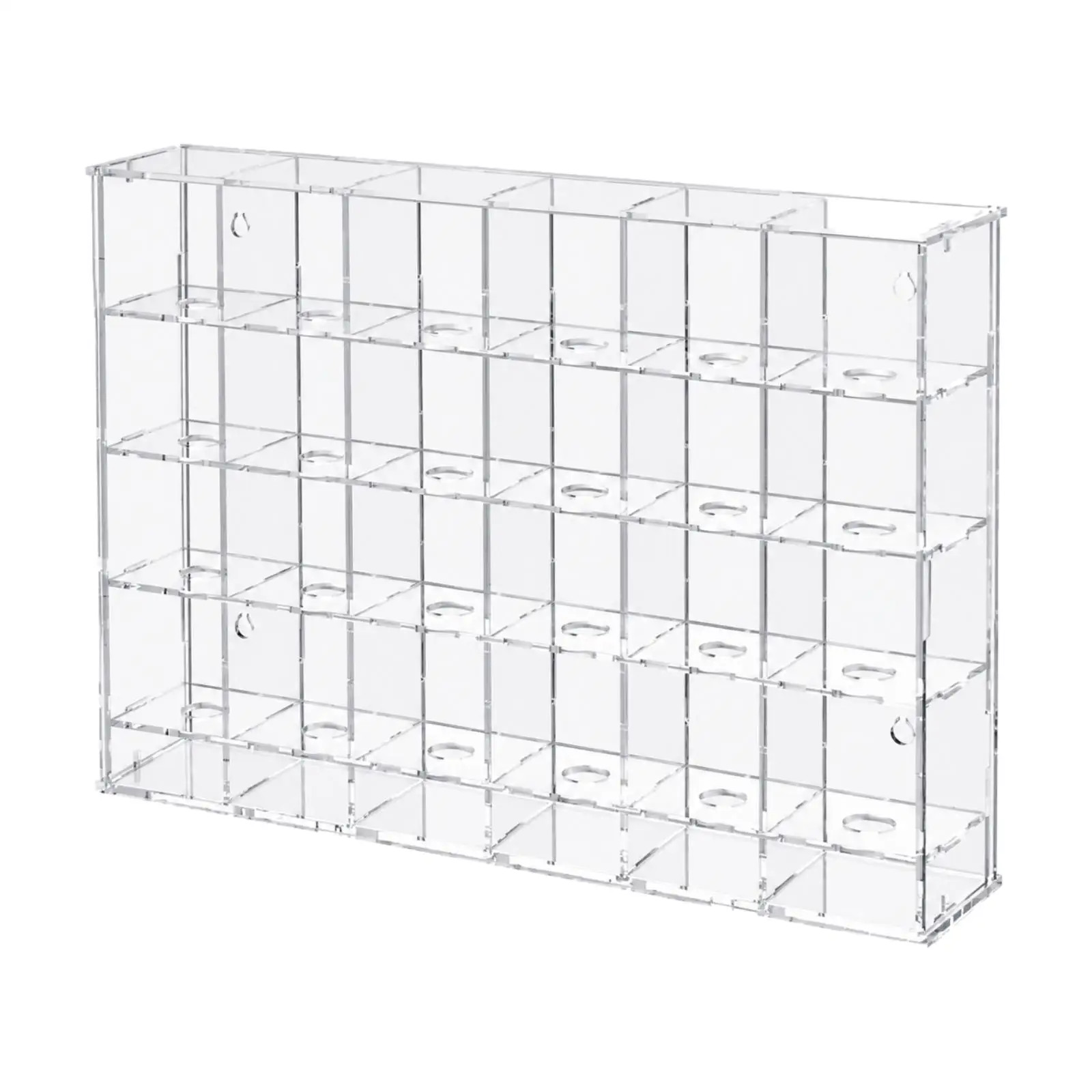 Acrylic Display Case with Door for Collectible Sports Balls Clear Freestanding Organizer with 60mm Compartments for Home Office