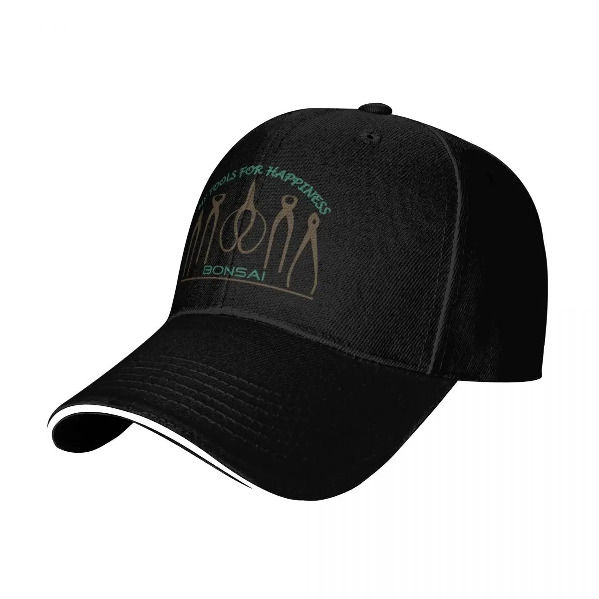 MY TOOLS FOR HAPPINESS BONSAI Baseball Cap Snapback Flat Bill Strapback Dad Hat Six Panel Structured Crown