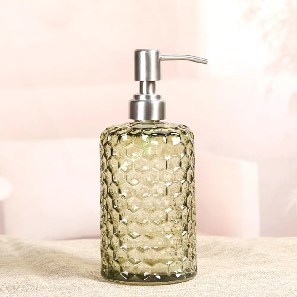 

Стеклянная бутылка с дозатором 500 мл с текстурой ананаса, многоразовая, для лосьона, пустая емкость для шампуня, для хранения туалетных принадлежностей