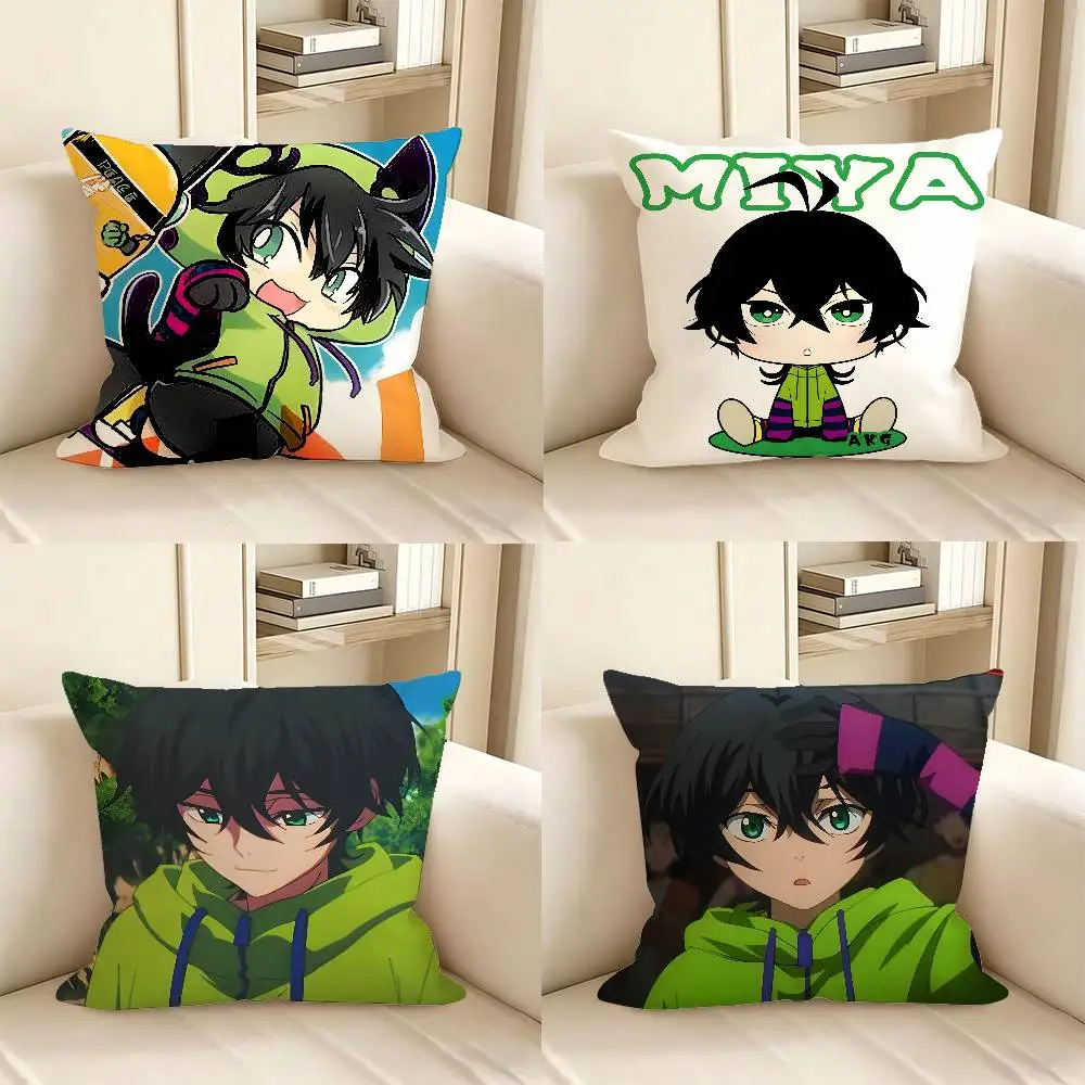 1pc Cartoon Figure Miya Chinen Pillow Case Fashion Square Pillowcase Bedroom Sofa Room Ins Decoration Leisure