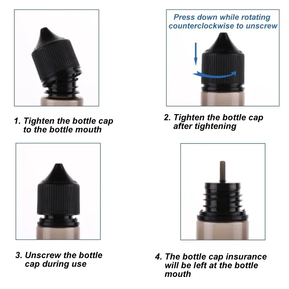 10 قطع من زجاجات قطارة الغوريلا الحيوانات الأليفة السمين، عصير سائل، حاوية زيت فارغة مع غطاء CRC، مستلزمات المختبرات #4