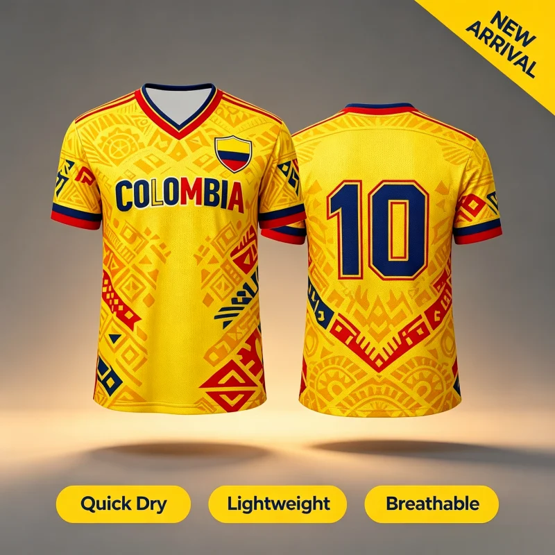 2026 New Quick Dry Colombia 3D Print Theme Football Sports Training Fan Surrounding T-shirt for Men  Parent-child Tops
