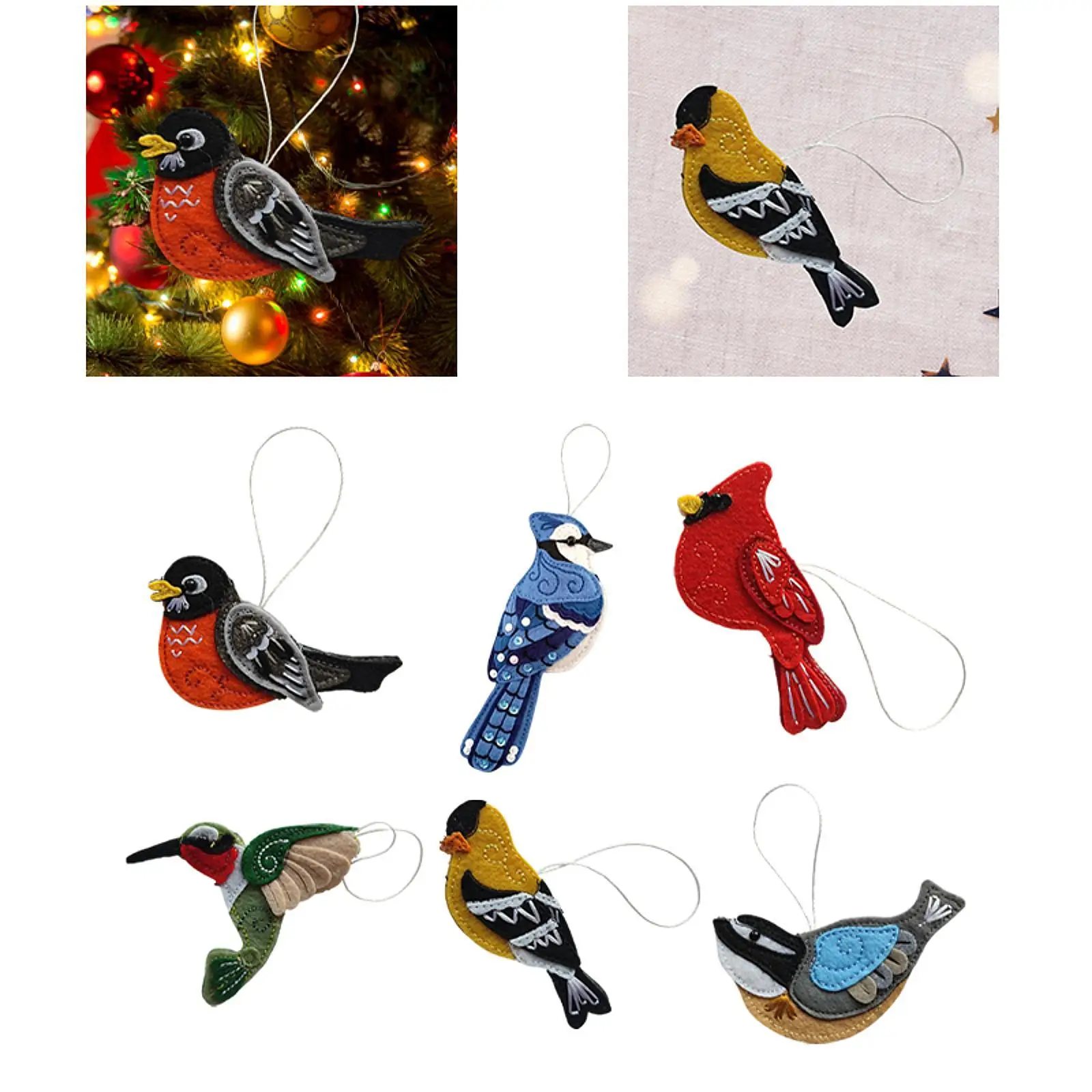 Felt Bird Ornament Xmas Ornament for Party Supply Wedding Christmas Tree
