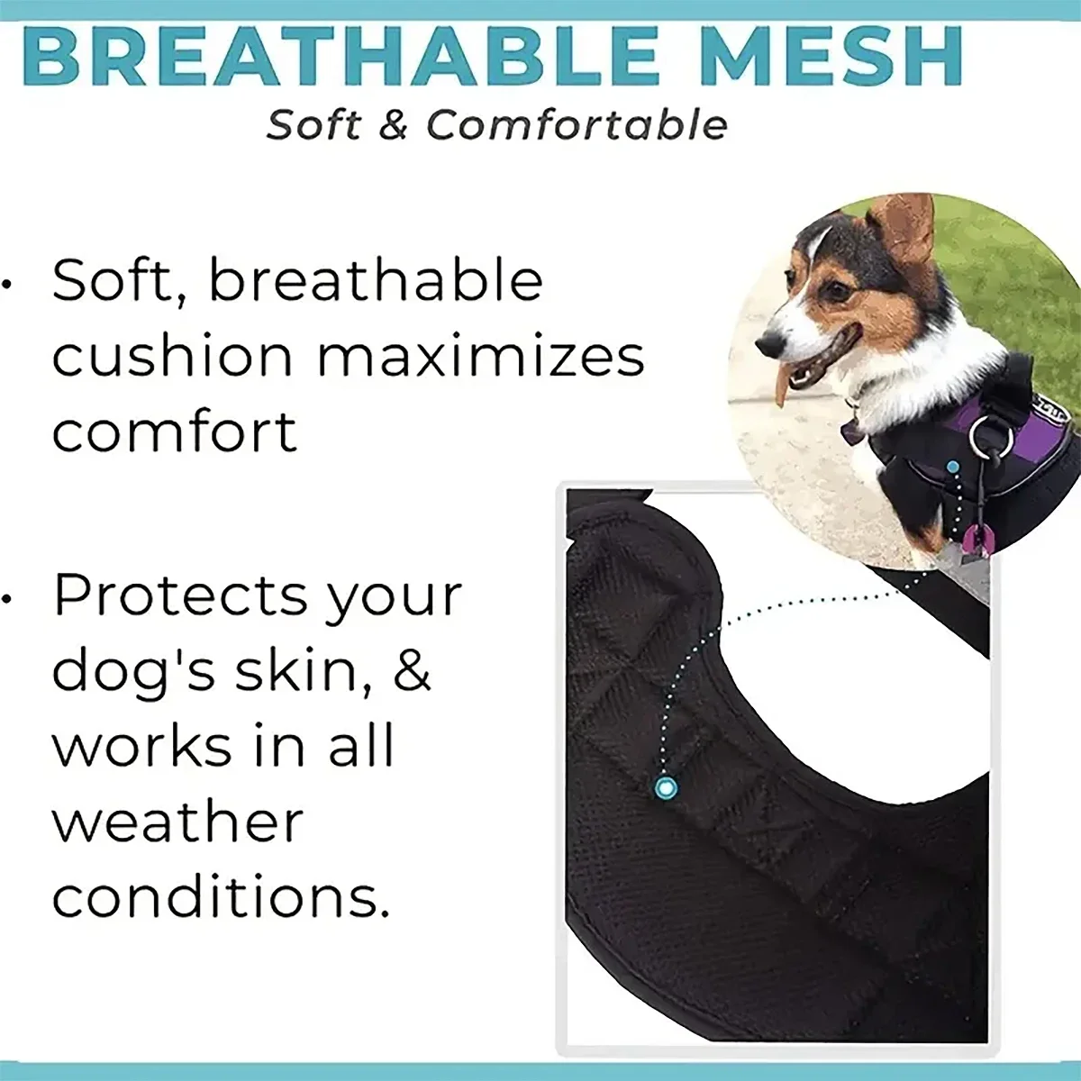 1 set-Adjustable Dog Harness Pet Harness Reflective Breathable Vest For Small Large Dog NO PULL Accessories Training Supplies