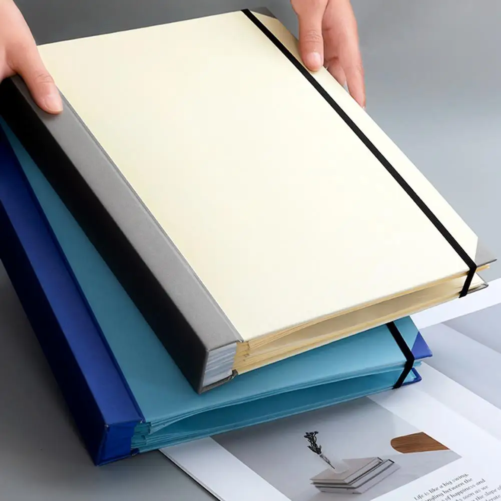 Document Pocket Folder Document Bag File Organizer with Labels Elastic Closure A4 Legal Document Folder Stylish Folio for Papers