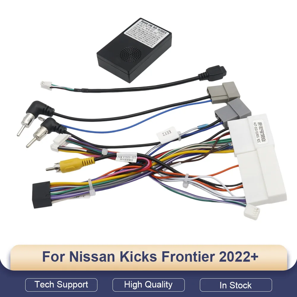16Pin CANBUS Wiring Harness for Nissan Kicks Frontier 2022+ Car Stereo Power Cable Adapter Kit