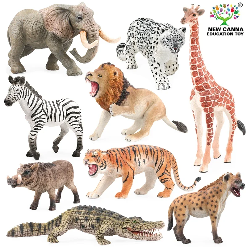 Simulation Animal Model Wild Animal Lion Giraffe Crocodile Action Figure Model Toys Collection Ornament Decoration Holiday Gift