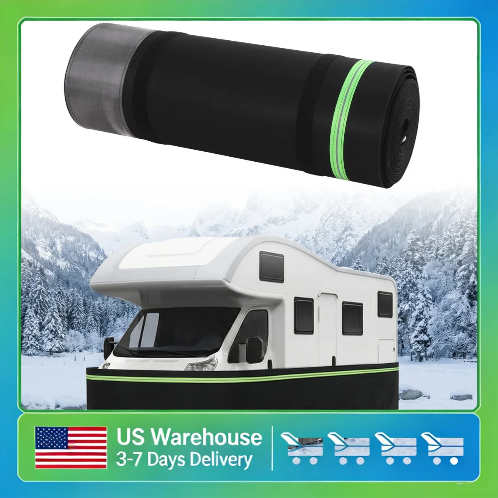 

3.1x65.6ft RV Underbelly Skirting Waterproof Windproof Mobile Home Skirt with Reflective Strips Portable for Winter Outdoor Camp