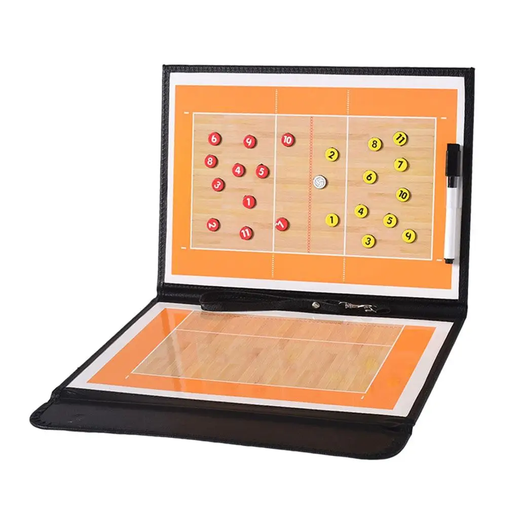 Double Sided Magnetic Volleyball Board Coaching Aid Foldable Writing Tool for Team Sports Volleyball Training Equipment