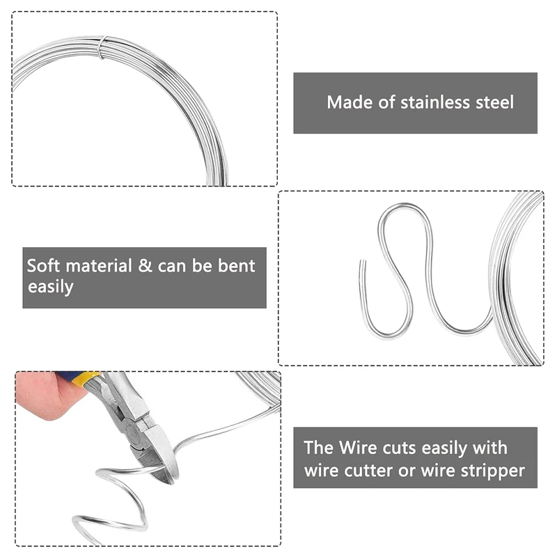 ステンレス鋼ソフトワイヤー,シングルストランド,直径0.02mm, 0.3mm, 0.4mm, 0.5mm, 0.6mm, 0.8mm, 1mm, 100m