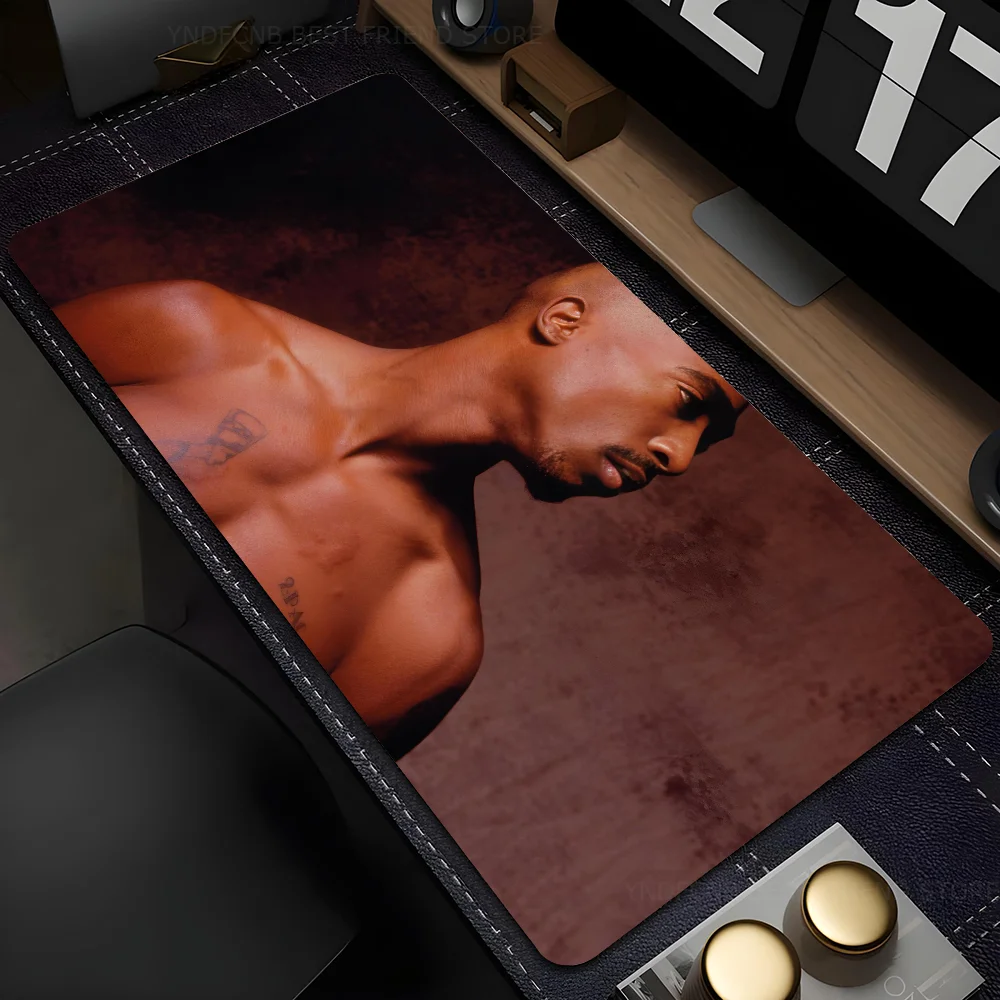 

rapper 2Pac Mousepad Mouse Mat Desk Mat With Pad Gaming Accessories Prime Gaming XXL Keyboard Pad