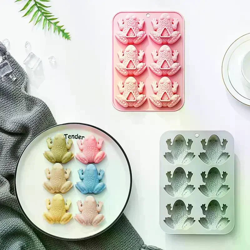 6-hole Toad Silicone Molds Passover Frog Fondant Candy Chocolate Mould Epoxy Resin Mold Baking Cake Decoration Accessories