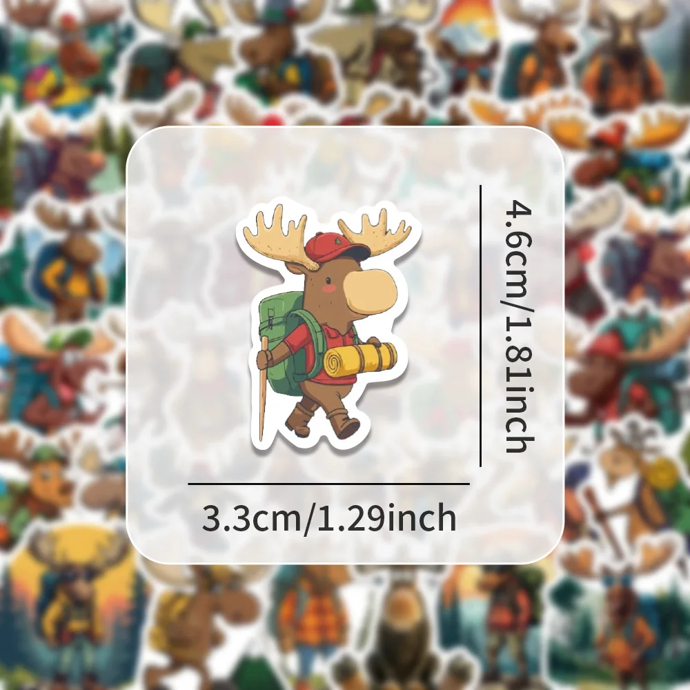 

54PCS Cartoon Cute Moose Traveler Graffiti Stickers Decorative Suitcase Scooter Laptop Water Cup Waterproof Stickers Toys Gifts