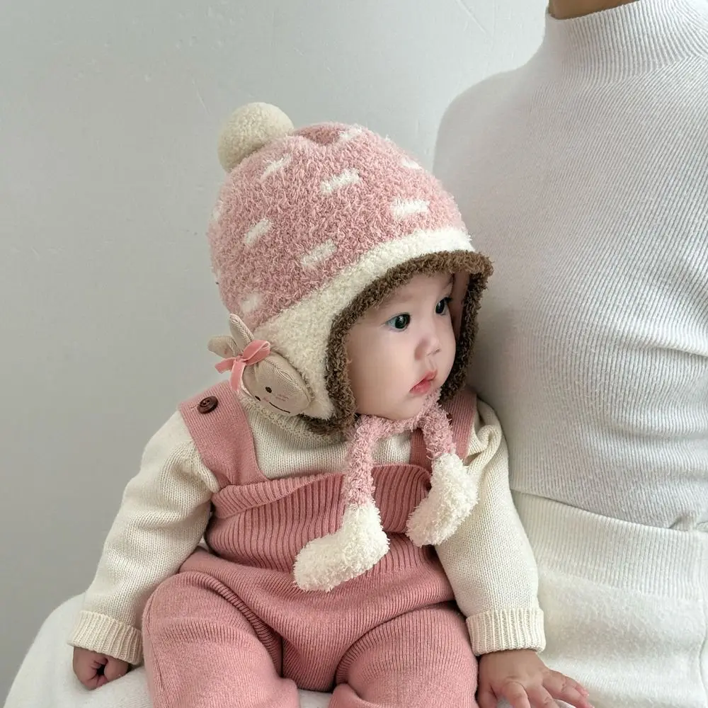 

Cute Windproof Baby Ear Protection Hat Coral Fleece Cartoon Kids Beanie Hat Thicken Keep Warm Infant Toddler Cap Girls