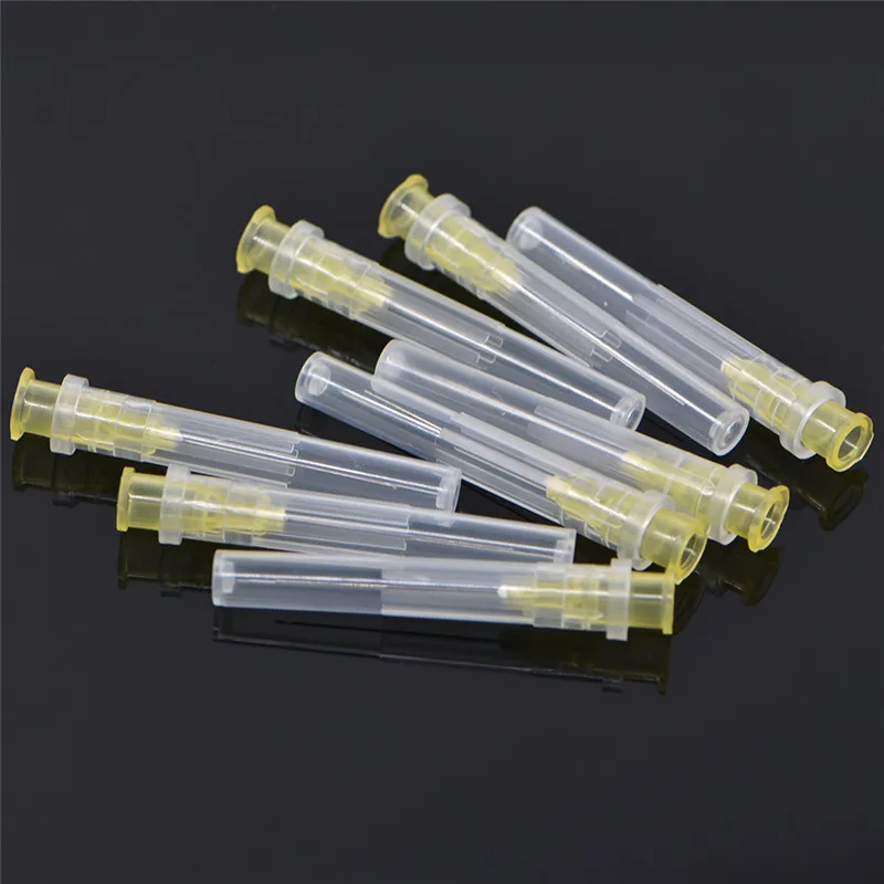 100Pcs Dental Irrigation Needle Tip Sterile Endodontic Irrigation Needle Tips Plain Ends Notched Endo Dental Syringe Tips