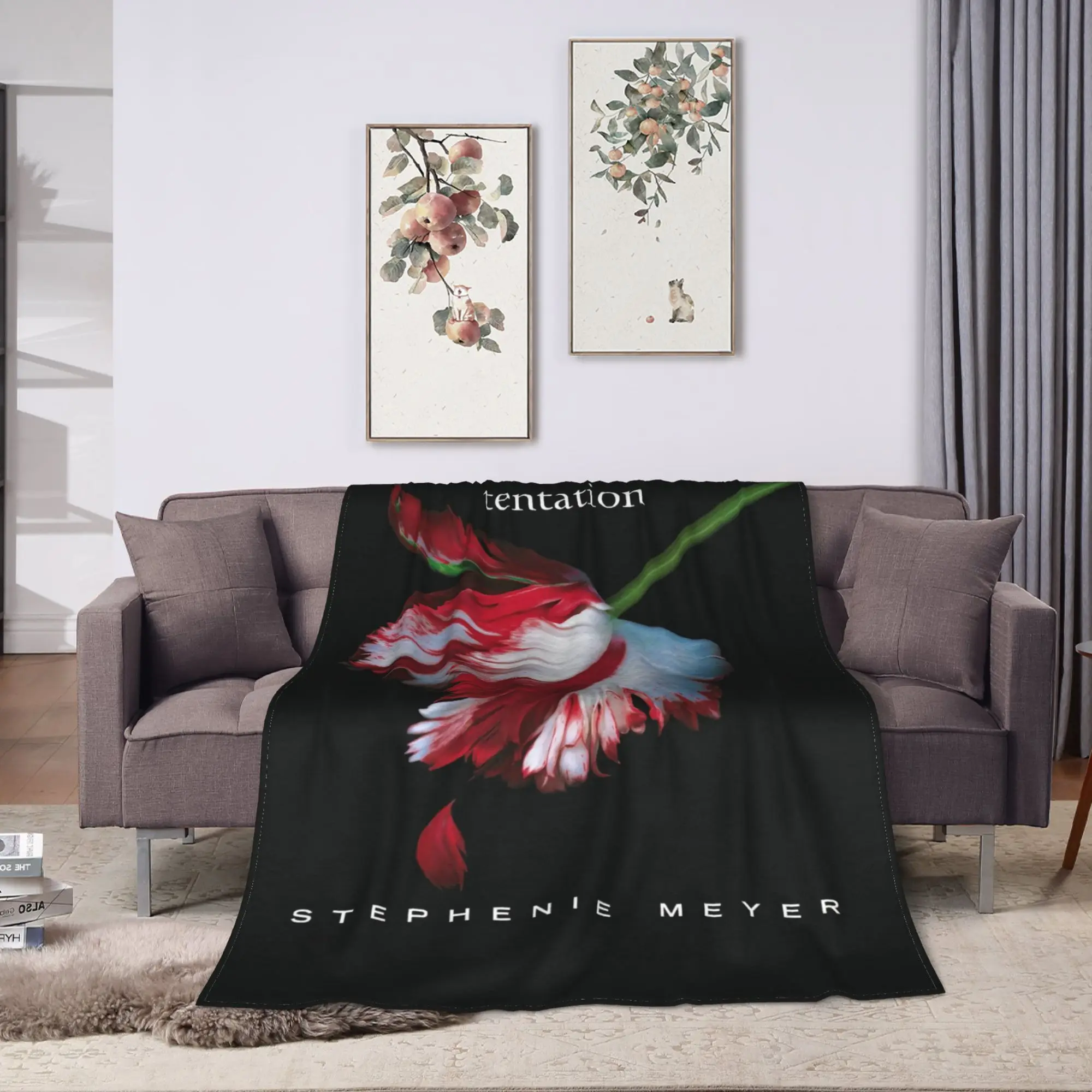 The Twilight Hands Holding Red Apple Flannel Blanket  Warm Throw Blanket for Living Room Picnic Funny Bedspread Sofa Bed Cover