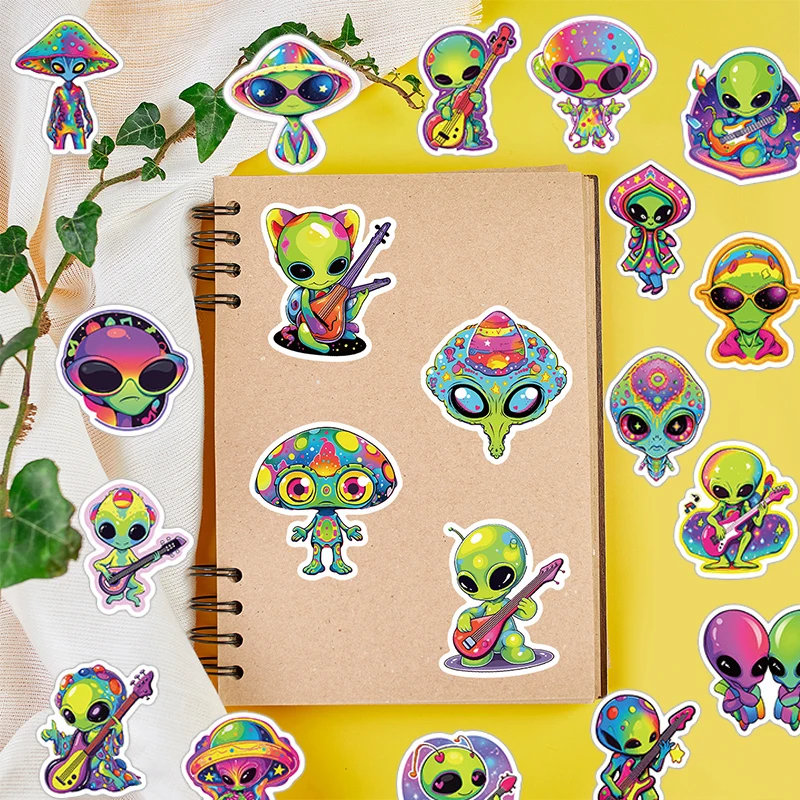 50 قطعة الكرتون الغريبة ET الكتابة على الجدران ملصقات DIY بها بنفسك الاطفال الشارات اللعب سكرابوكينغ الهاتف المحمول الغيتار زجاجة ماء ملصق مزخرفة #5