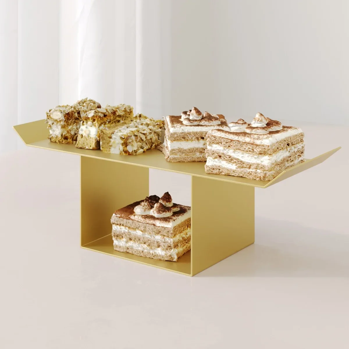European creative gold hollow cake rack wedding props dessert table ornament dessert shop dim sum cake rack can be determined