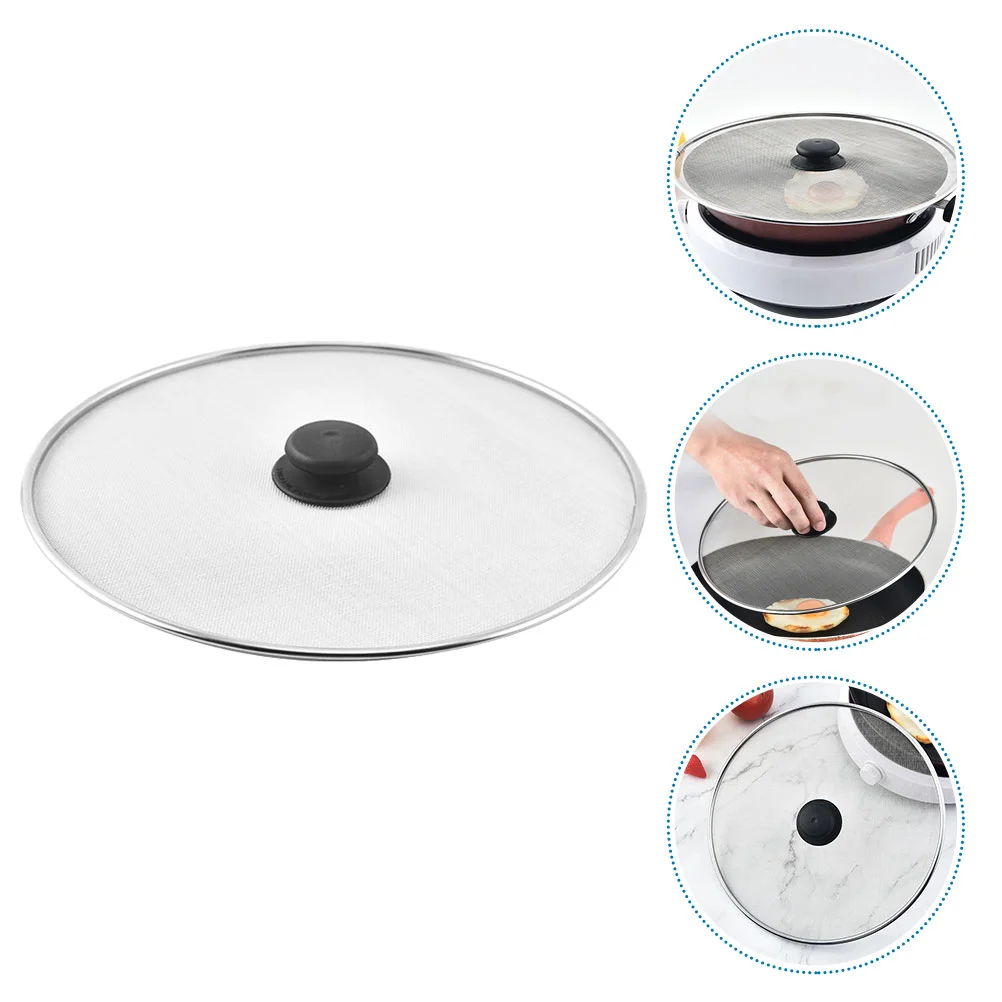 

Oil Splash Anti-oil Mesh Pot Lid for Frying Pan Stainless Steel Bacon Grease Splatter Screen