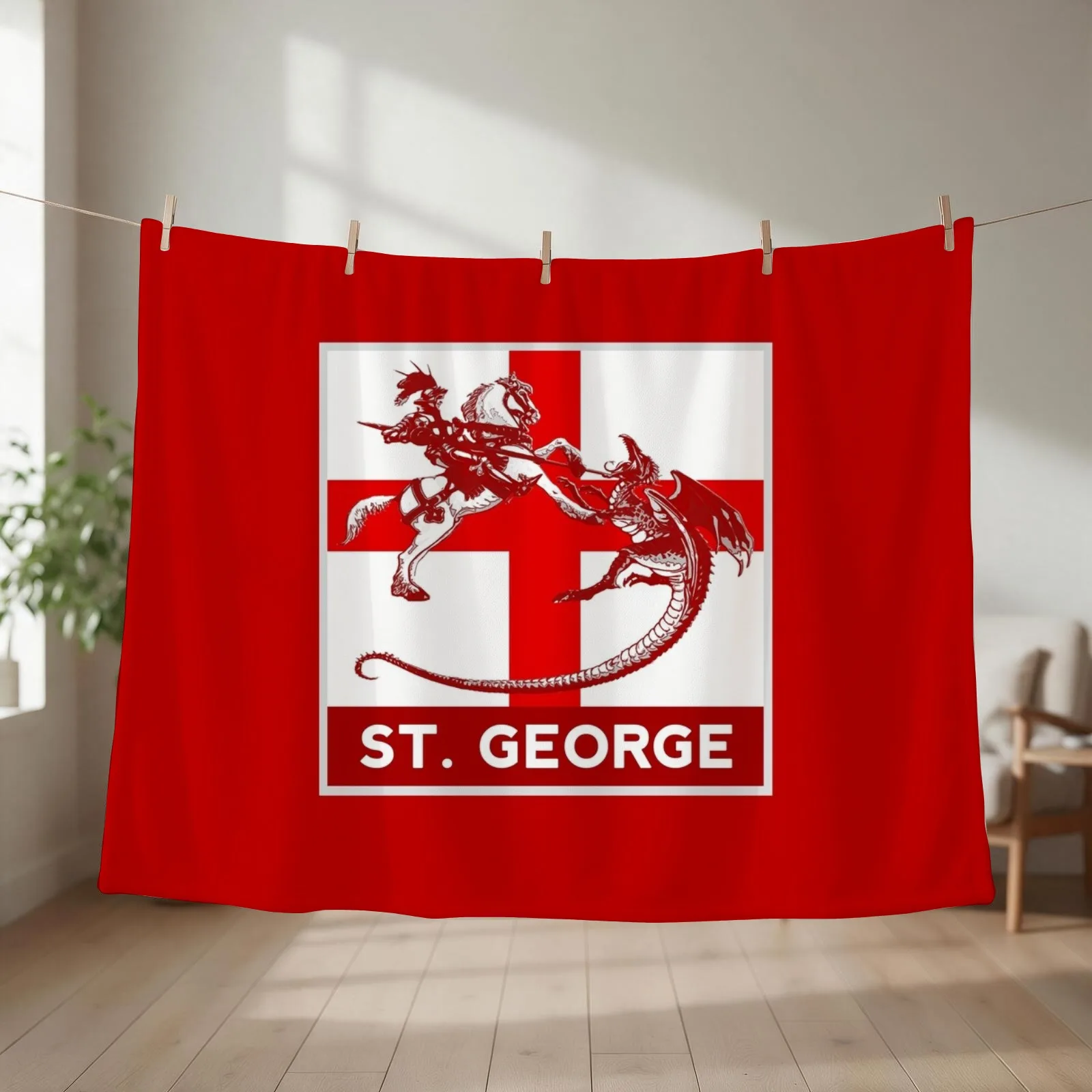 St George Pop Art Throw Blanket couch cozy soft plush fuzzy picnic outdoor blanket