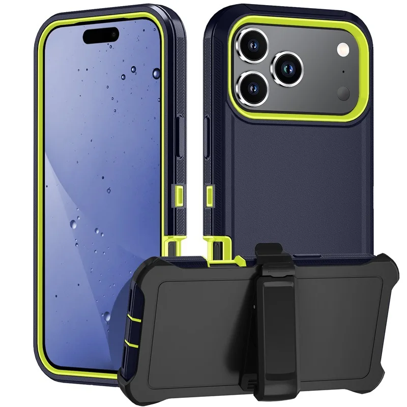 Funda militar resistente 3 en 1 con Clip para IPhone 17Air 16 15 14 13 12 Pro Max cubierta de caja de armadura anticaída a prueba de golpes otomana