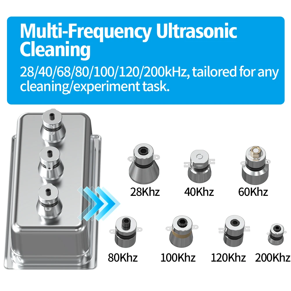 Advance 6.5L Ultrasonic Cleaner 150W Degas Sweep Pulse Jewelry Cleaning Machine 28/33/40KHz 110V/220V