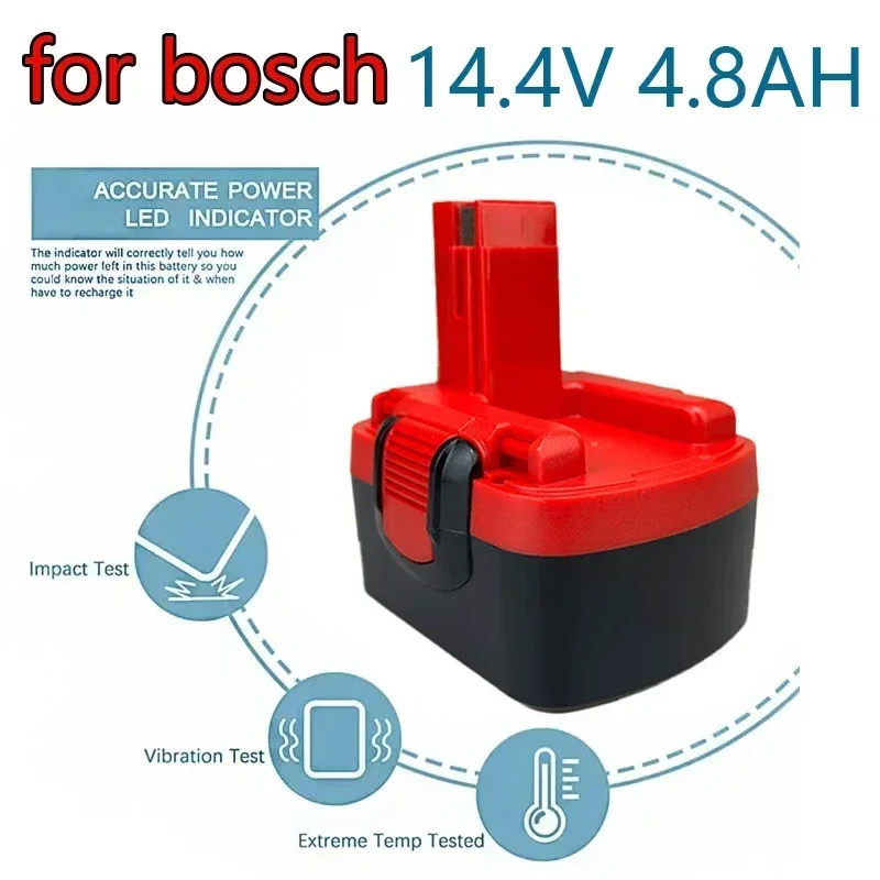

For Bosch 14.4V Battery 4800mAh D70745 PSR 12 GSR 12 VE-2 GSB12 VE-2 Rechargeable Battery 2607335273 BAT038 BAT043 BAT045