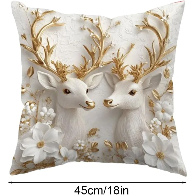 4-pack Christmas Pillow Covers, Without Pillow Inserts, Suitable for Living Rooms, Sofas and Beds