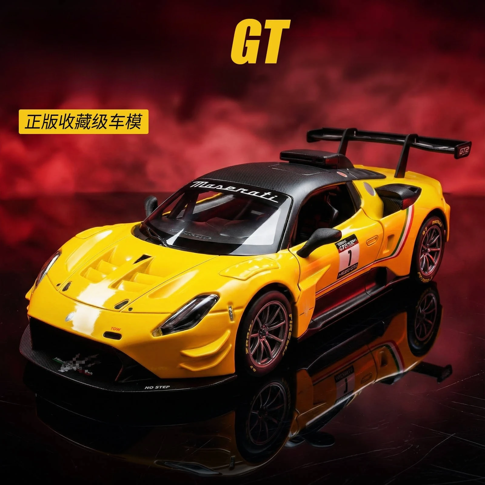 

1:24 GT2 sports car Alloy Car Model Sound and Light Pull Back Children's Toy Collectibles Birthday gift