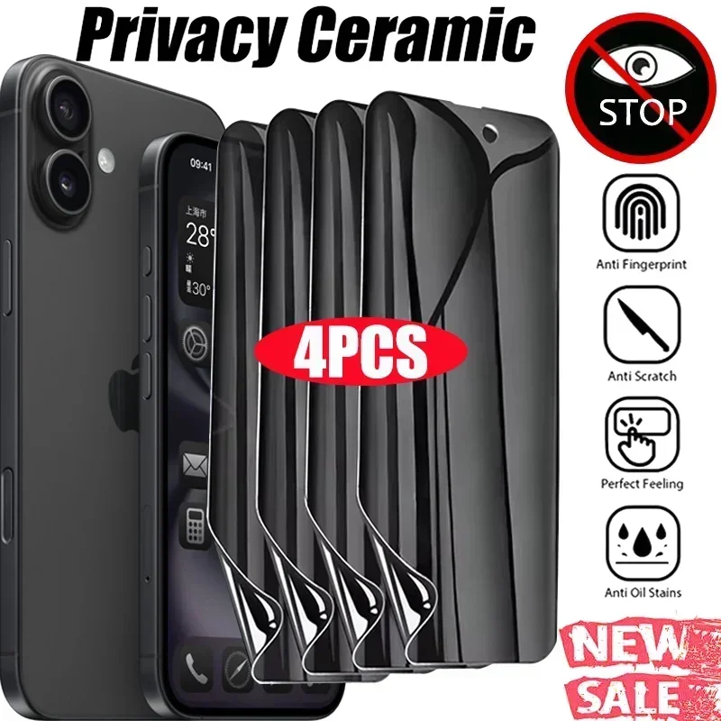 

5PCS Anti Peeping Glare Hydrogel Film for IPhone 17 Air 16e 11 12 13 Pro Max Mini 14 15 Plus XS MAX XR Privacy Screen Protector