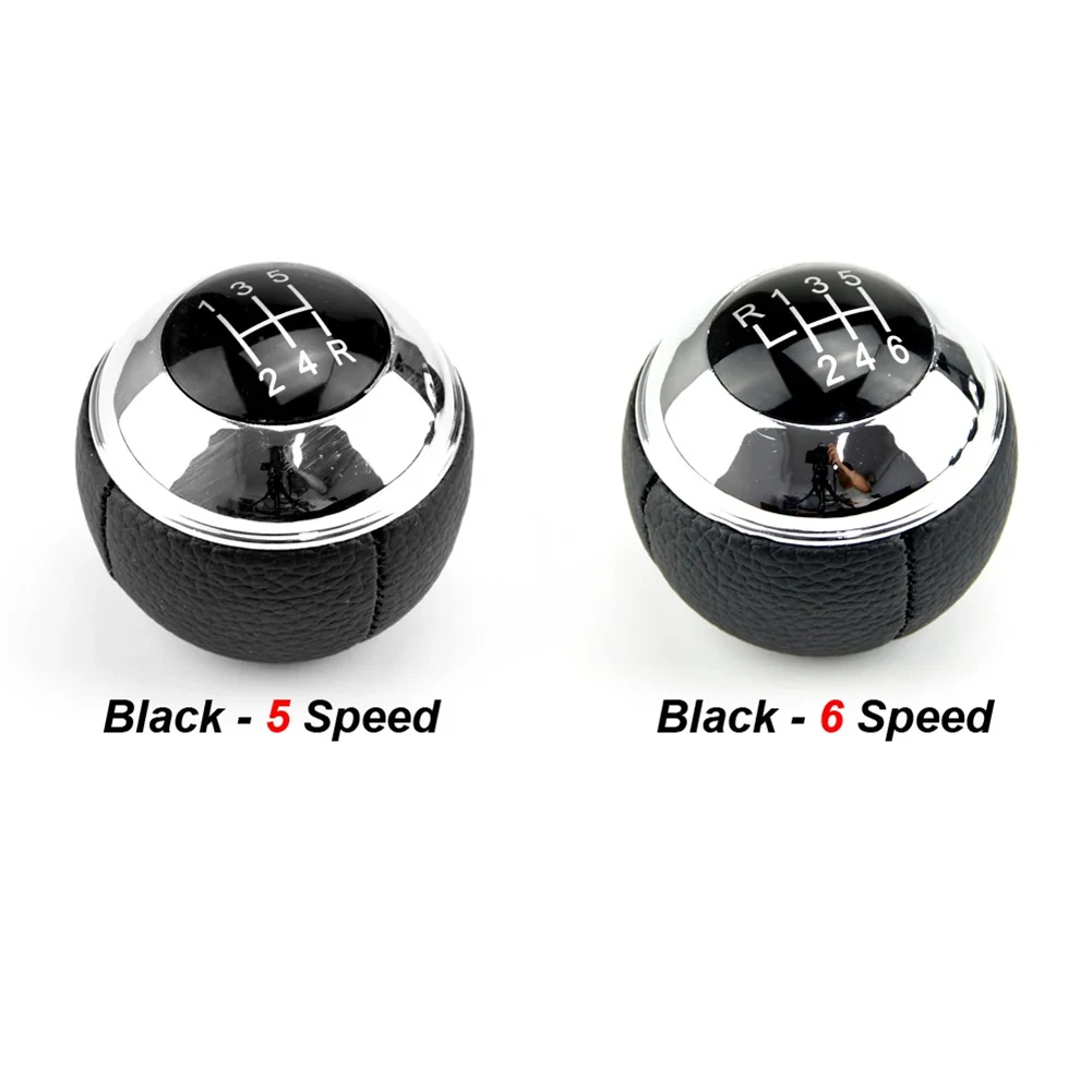 Car Interior Modification Leather Chrome Chrome Gear Shift Knob Gear Shifter As Shown In The Figure High Universality Fitment