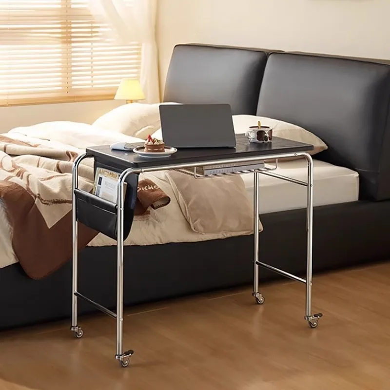 Household bedside bay window desk sofa side removable computer  with wheels small  bedside writing