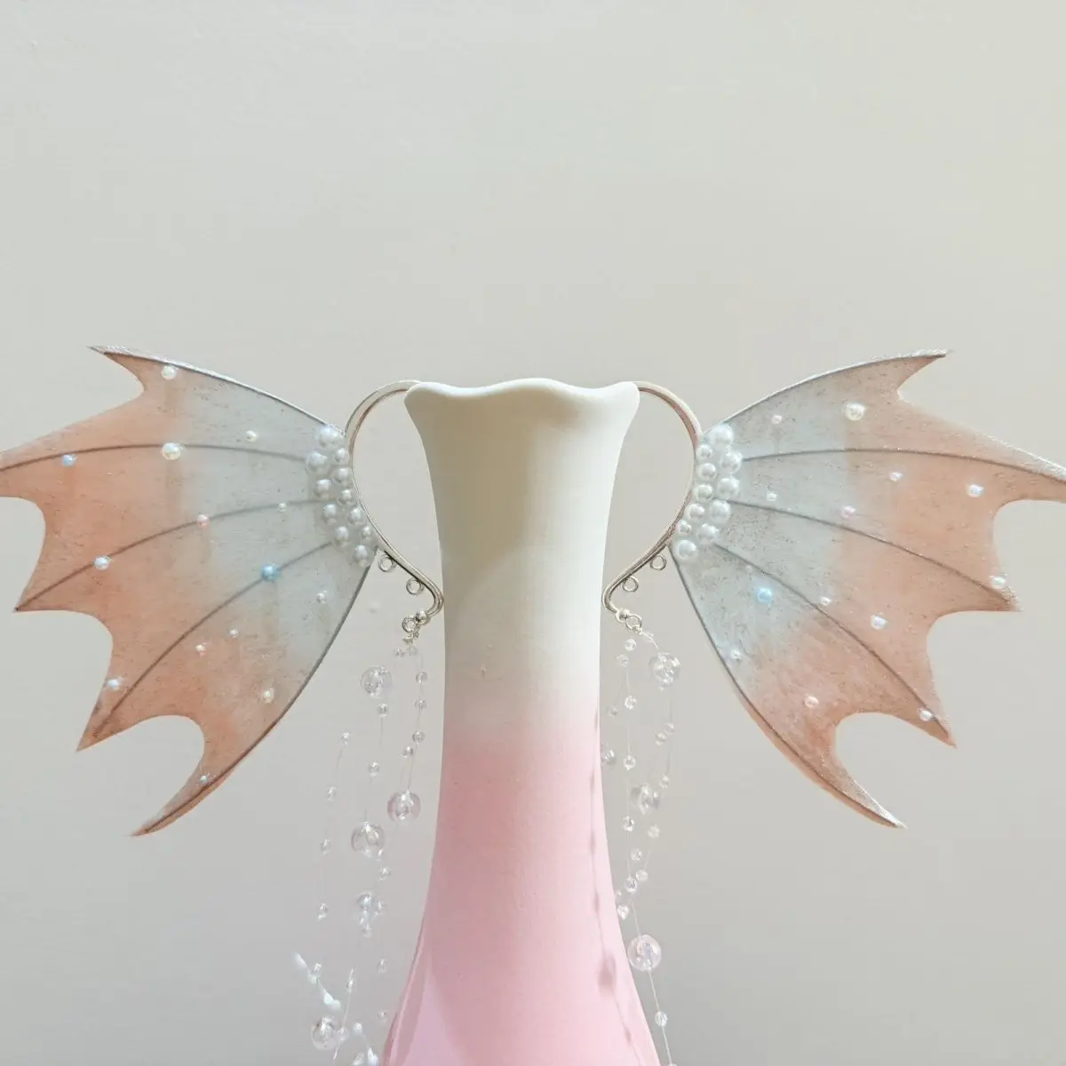 Hot! COS Mermaid Ears Pink Blue Gradient Ear Hooks Fairy Forest Elf Ears Mermaid Props Photos Role-playing Props
