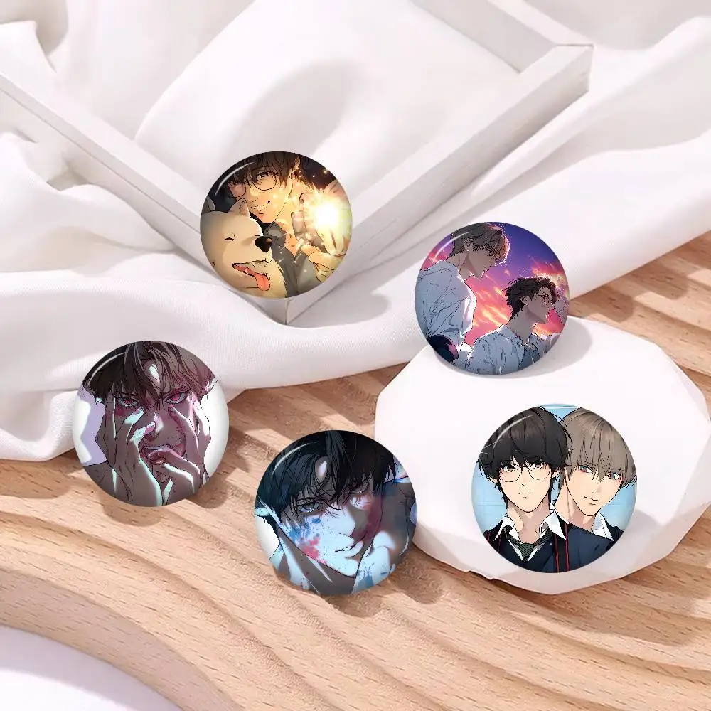Anime Lost In The Cloud Creator Tinplate Pin Button Custom Anime Role Old-school Brooch Cartoon Collar Badge Jewelry Gift Fans