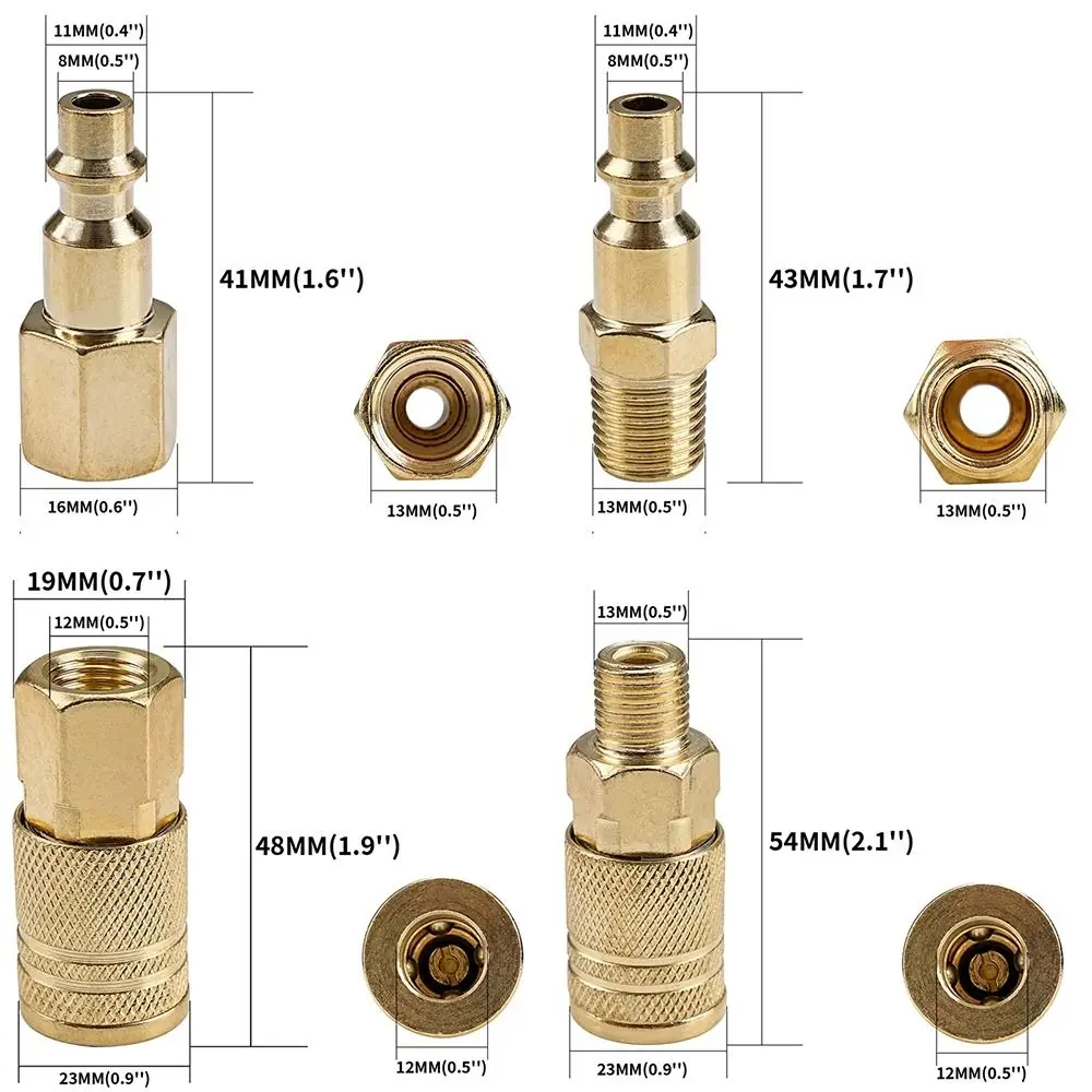 1Pcs Compressor Connector Tool Quick Coupler Tool Quick Release Coupling Adapter 1/4" NPT Air Line Hardening Steel Hose Fitting