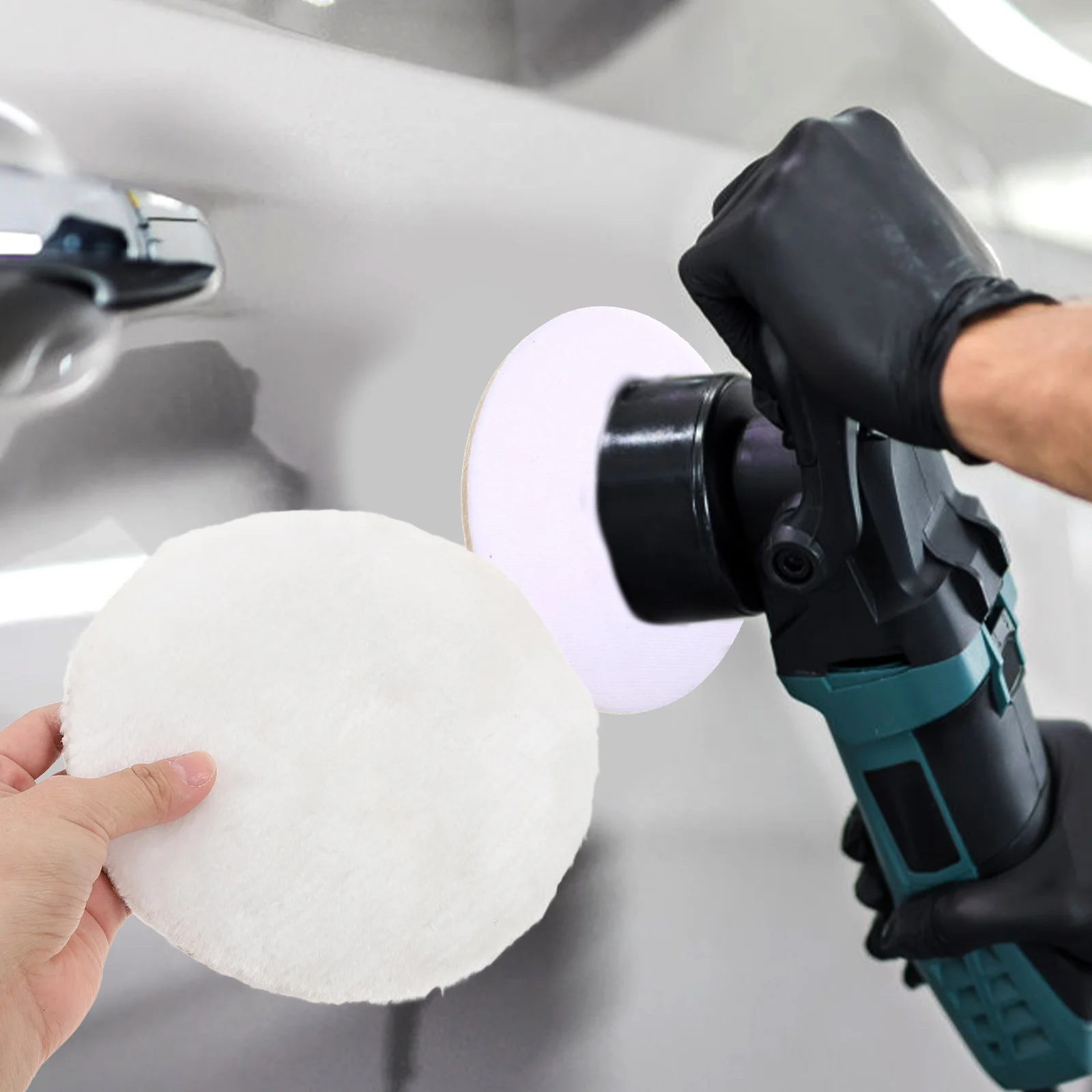 2 szt. Wełniane tarcze polerskie 7 cali samoprzylepne pady polerskie do drewna, kamienia, samochodów, do szlifierki kątowej, tarcza polerska okrągła do szlifowania