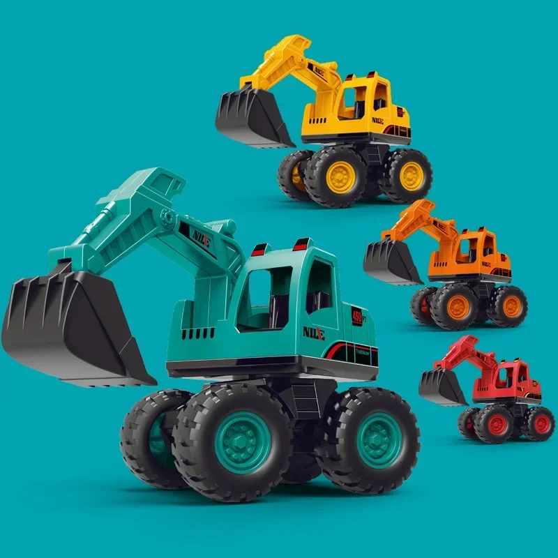 

Large Size Engineering Vehicle Model Plastic Excavator Crane Mixer Dump Truck Cars Toy Set for Kids Boys Outdoor Sand Game