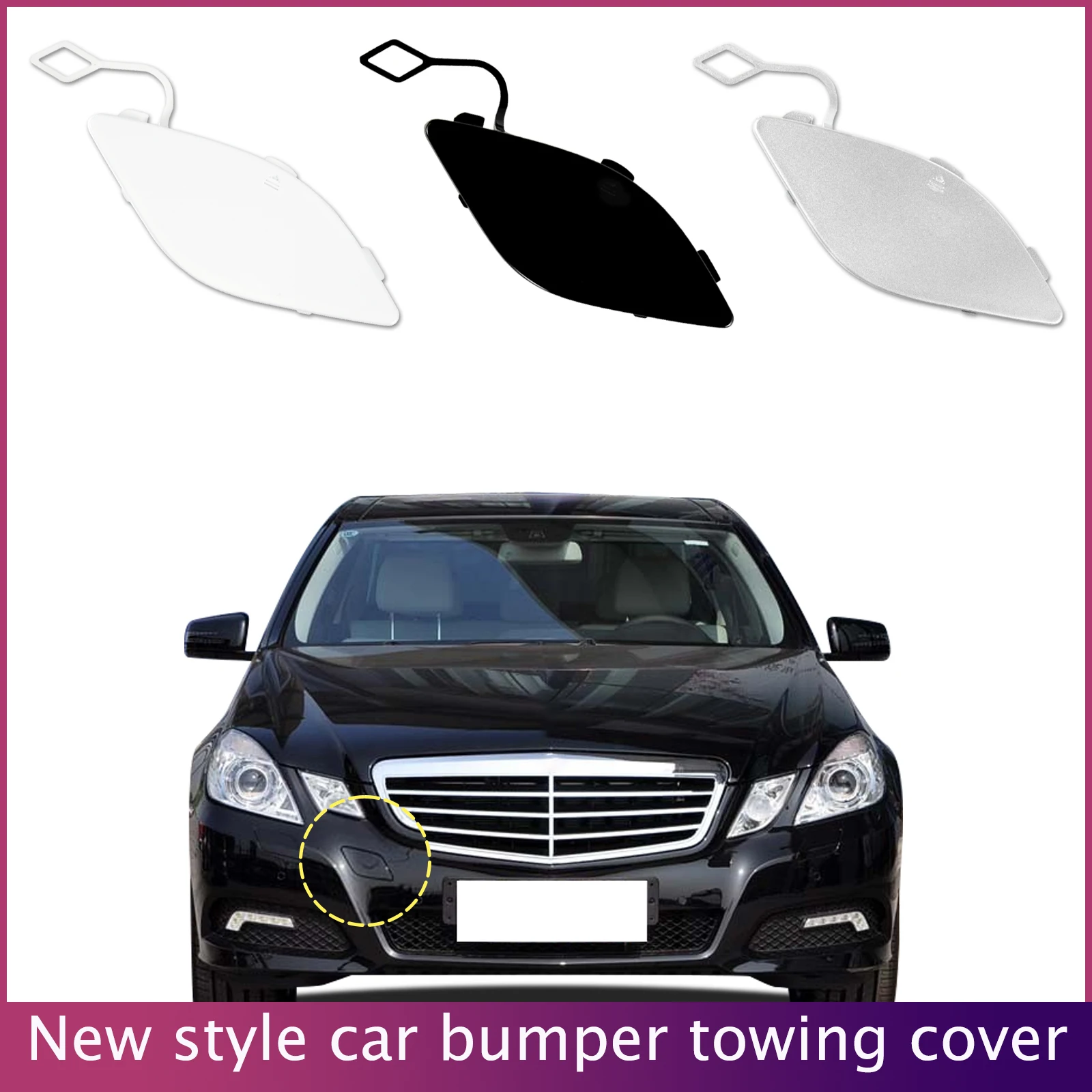 

Front Bumper Tow Hook Cap Towing Eye Cover For Mercedes Benz E class W207 Coupe C207 E200 2009-2012 2078850123 Trailer Cover Cap