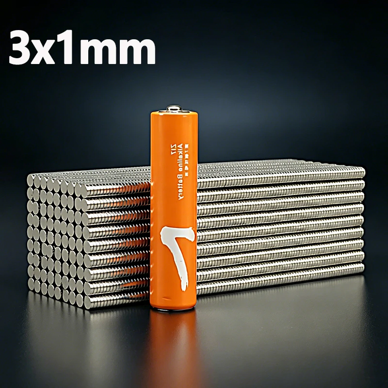 3x1mm Magnet N35 NdfeB Permanent Magnetic Imanes 3*1mm Accessory 100-2000pcs Small Round Thin Shape Neodymium Magnet